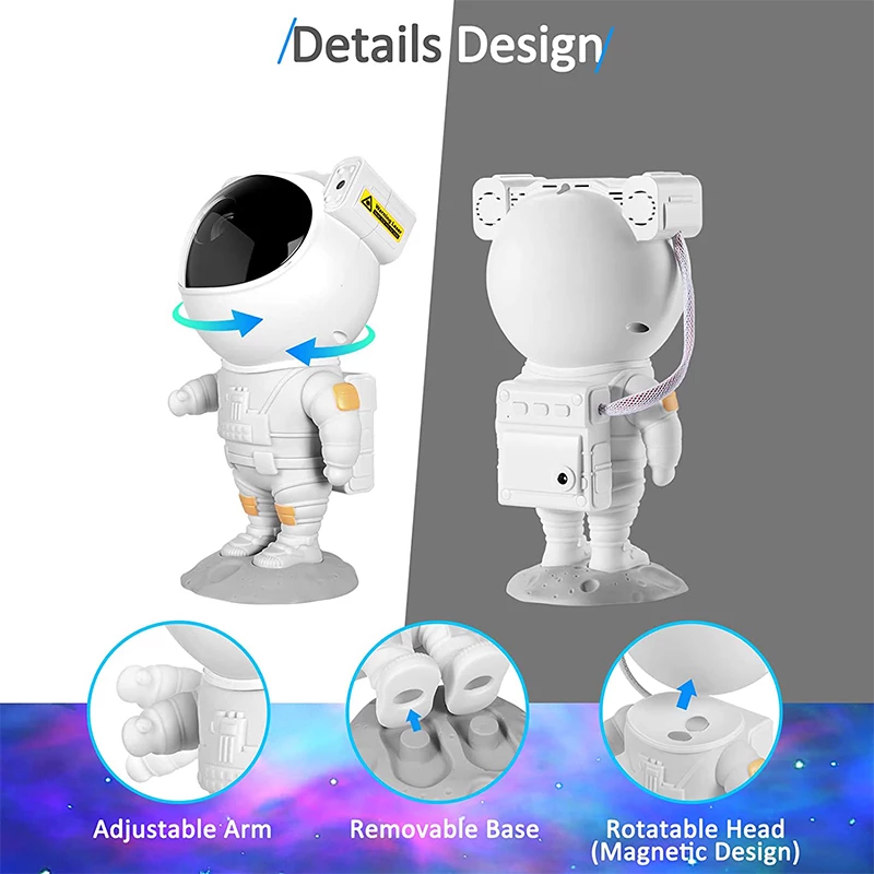 Astronaut Galaxy Star Projector Starry Sky Night Light with BT Speaker